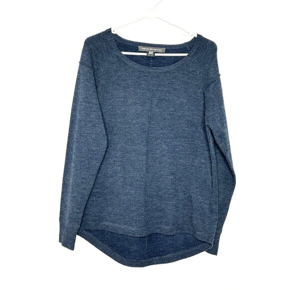 French Connection soft boatneck seam front sweater tunic Sz S Blue - Picture 1 of 6